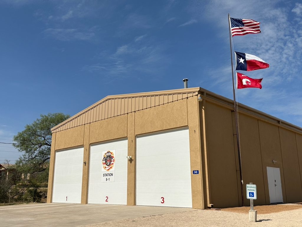 Front view of a fire station